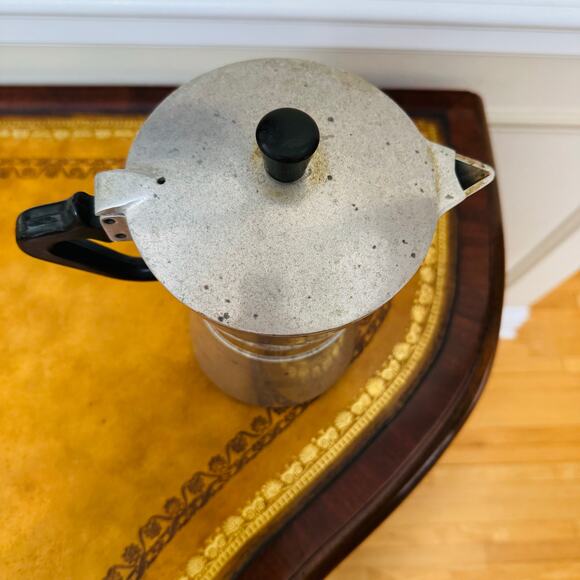 VAMPA Espresso Demitasse Black Aluminum Stovetop Lrg Coffee Maker VTG 40s Italy - Picture 4 of 11